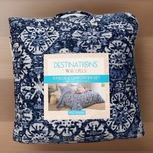 NIB Destinations by Waverly 3 Piece Comforter Set -Craft Culture - Full/Queen